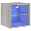 TV-seinäkaappi LED-valoilla harmaa Sonoma 30x28,5x30 cm