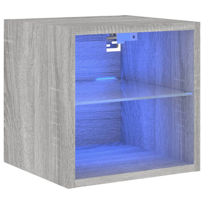 TV-seinäkaappi LED-valoilla harmaa Sonoma 30x28,5x30 cm