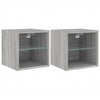 TV-seinäkaapit LED-valoilla 2 kpl harmaa Sonoma 30x28,5x30 cm