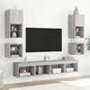 TV-seinäkaapit LED-valoilla 2 kpl harmaa Sonoma 30x28,5x30 cm