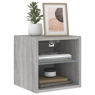 TV-seinäkaapit LED-valoilla 2 kpl harmaa Sonoma 30x28,5x30 cm