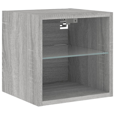 TV-seinäkaapit LED-valoilla 2 kpl harmaa Sonoma 30x28,5x30 cm