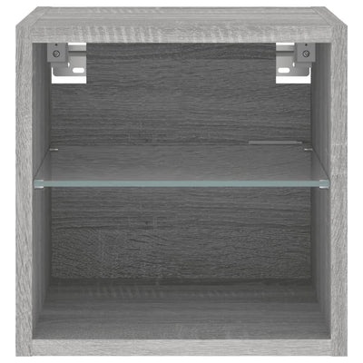 TV-seinäkaapit LED-valoilla 2 kpl harmaa Sonoma 30x28,5x30 cm