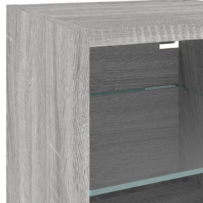 TV-seinäkaapit LED-valoilla 2 kpl harmaa Sonoma 30x28,5x30 cm