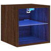 TV-seinäkaappi LED-valoilla ruskea tammi 30x28,5x30 cm