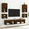 TV-seinäkaappi LED-valoilla ruskea tammi 30x28,5x30 cm