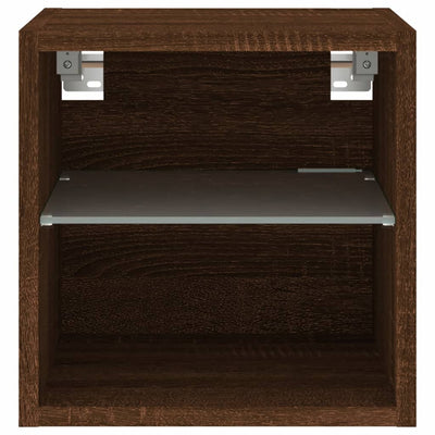 TV-seinäkaappi LED-valoilla ruskea tammi 30x28,5x30 cm