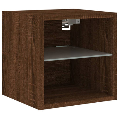 TV-seinäkaapit LED-valoilla 2 kpl ruskea tammi 30x28,5x30 cm