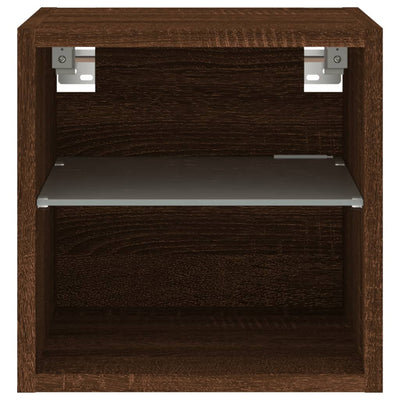 TV-seinäkaapit LED-valoilla 2 kpl ruskea tammi 30x28,5x30 cm