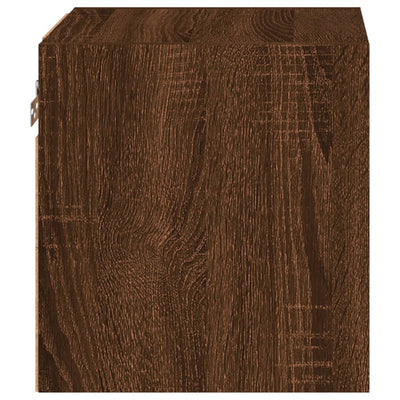 TV-seinäkaapit LED-valoilla 2 kpl ruskea tammi 30x28,5x30 cm
