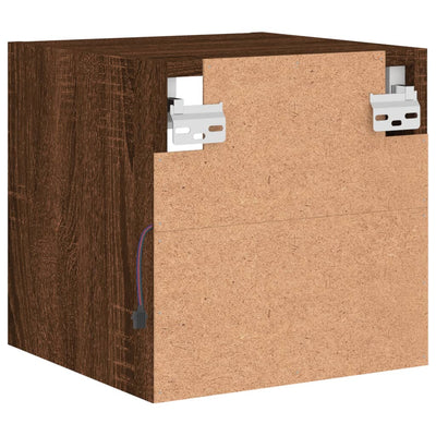 TV-seinäkaapit LED-valoilla 2 kpl ruskea tammi 30x28,5x30 cm