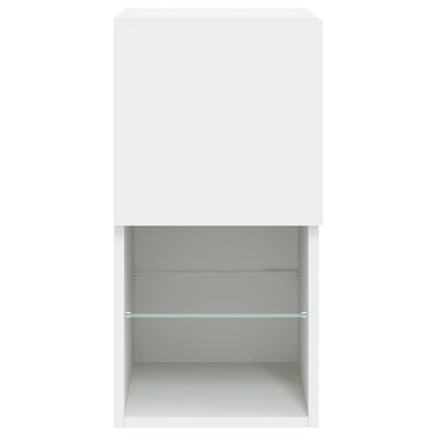 TV-kaappi LED-valoilla valkoinen 30,5x30x60 cm