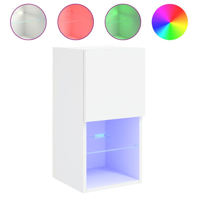 TV-kaapit LED-valoilla 2 kpl valkoinen 30,5x30x60 cm