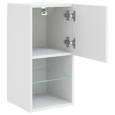 TV-kaapit LED-valoilla 2 kpl valkoinen 30,5x30x60 cm
