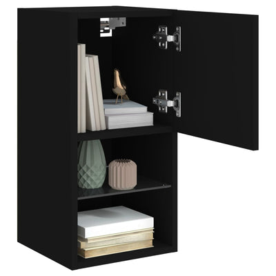 TV-kaappi LED-valoilla musta 30,5x30x60 cm