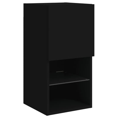TV-kaappi LED-valoilla musta 30,5x30x60 cm