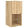 TV-kaappi LED-valoilla Sonoma-tammi 30,5x30x60 cm