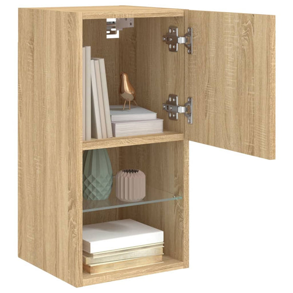 TV-kaapit LED-valoilla 2 kpl Sonoma-tammi 30,5x30x60 cm