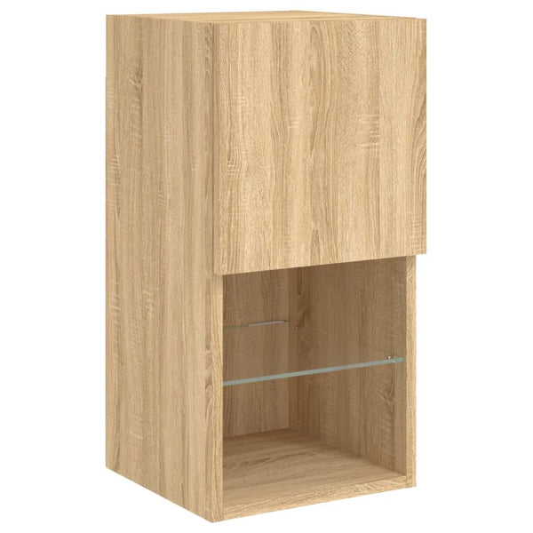 TV-kaapit LED-valoilla 2 kpl Sonoma-tammi 30,5x30x60 cm