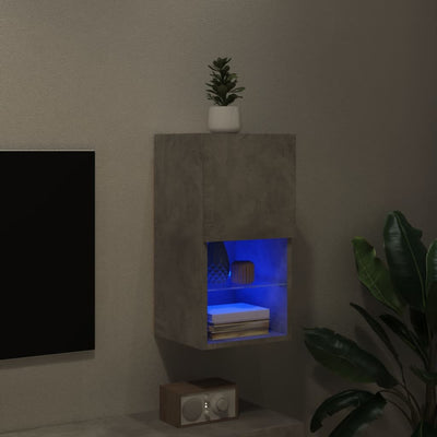 TV-kaappi LED-valoilla betoninharmaa 30,5x30x60 cm