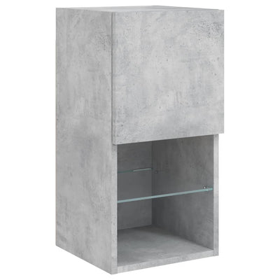 TV-kaappi LED-valoilla betoninharmaa 30,5x30x60 cm