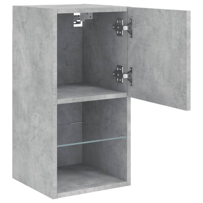 TV-kaappi LED-valoilla betoninharmaa 30,5x30x60 cm