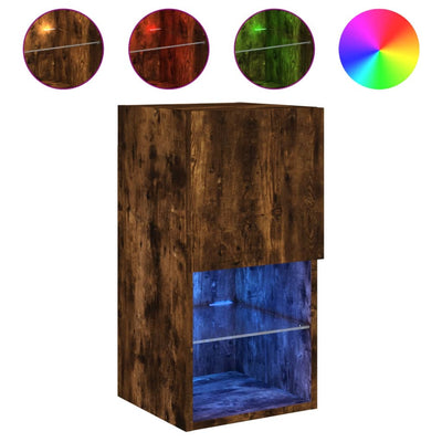 TV-kaappi LED-valoilla savutammi 30,5x30x60 cm