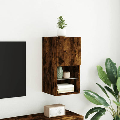 TV-kaappi LED-valoilla savutammi 30,5x30x60 cm