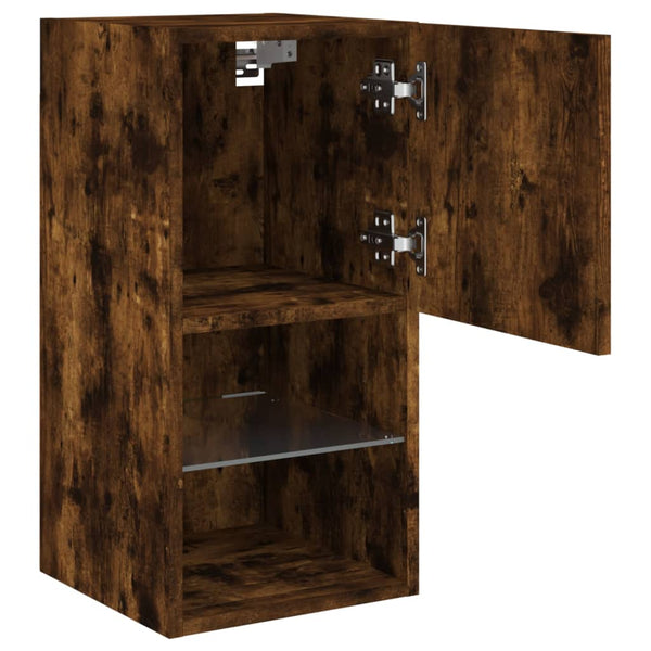 TV-kaapit LED-valoilla 2 kpl savutammi 30,5x30x60 cm