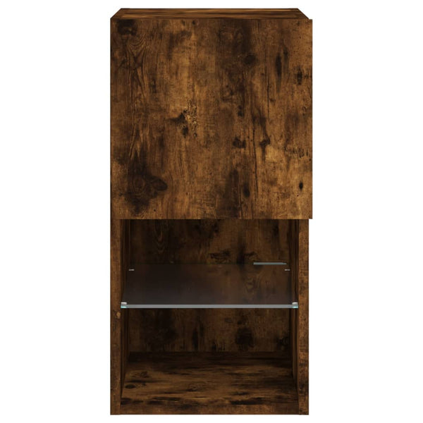 TV-kaapit LED-valoilla 2 kpl savutammi 30,5x30x60 cm