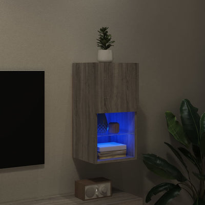 TV-kaappi LED-valoilla harmaa Sonoma 30,5x30x60 cm