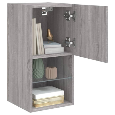 TV-kaappi LED-valoilla harmaa Sonoma 30,5x30x60 cm