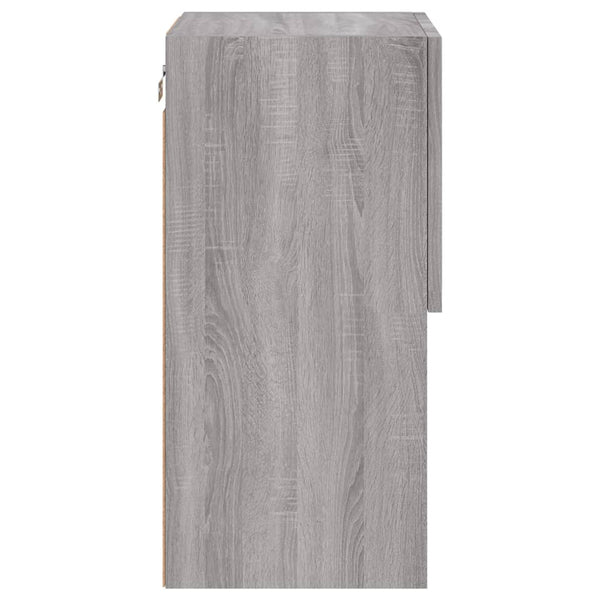 TV-kaapit LED-valoilla 2 kpl harmaa Sonoma 30,5x30x60 cm