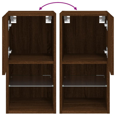 Ruskea tammi tv-kaappi Misu 30,5x30x60cm (led-valoilla)