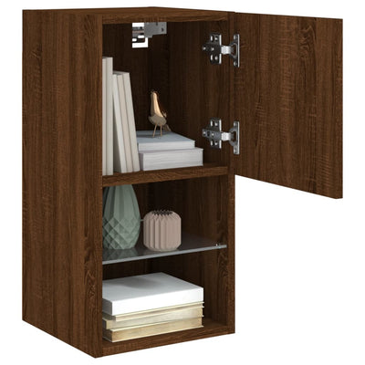 TV-kaappi LED-valoilla ruskea tammi 30,5x30x60 cm