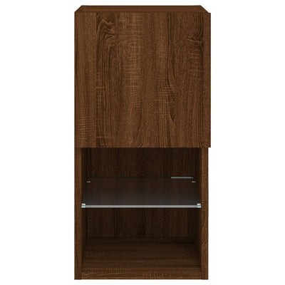 TV-kaappi LED-valoilla ruskea tammi 30,5x30x60 cm