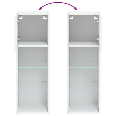 Valkoinen tv-kaappi led-valoilla Misu 30,5x30x90cm