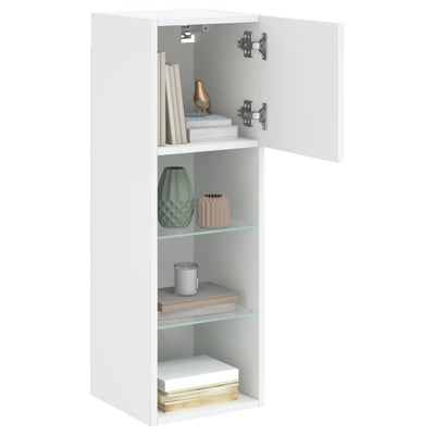 TV-kaapit LED-valoilla 2 kpl valkoinen 30,5x30x90 cm