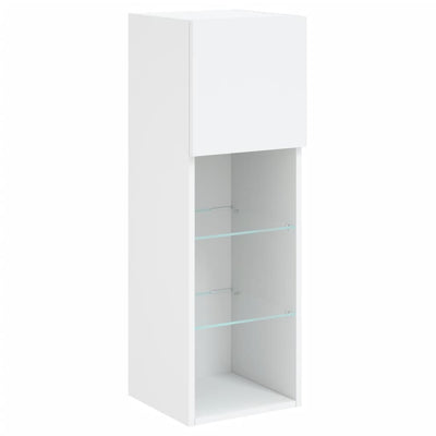 TV-kaapit LED-valoilla 2 kpl valkoinen 30,5x30x90 cm