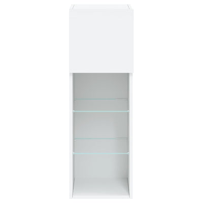 TV-kaapit LED-valoilla 2 kpl valkoinen 30,5x30x90 cm