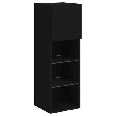 TV-kaappi LED-valoilla musta 30,5x30x90 cm
