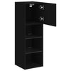 TV-kaappi LED-valoilla musta 30,5x30x90 cm