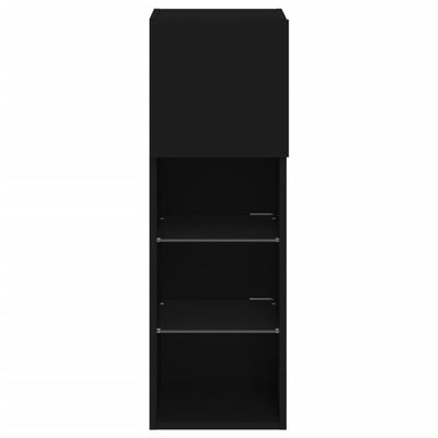 TV-kaappi LED-valoilla musta 30,5x30x90 cm