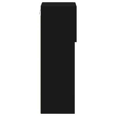 TV-kaappi LED-valoilla musta 30,5x30x90 cm