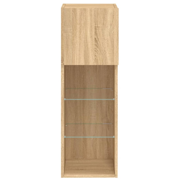 TV-kaappi LED-valoilla Sonoma-tammi 30,5x30x90 cm
