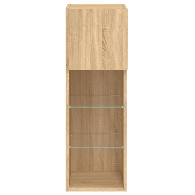 TV-kaapit LED-valoilla 2 kpl Sonoma-tammi 30,5x30x90 cm