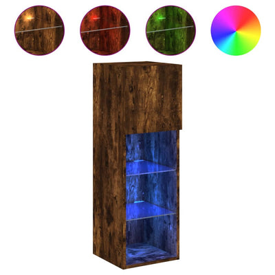 TV-kaappi LED-valoilla savutammi 30,5x30x90 cm