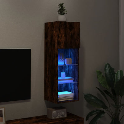 TV-kaappi LED-valoilla savutammi 30,5x30x90 cm