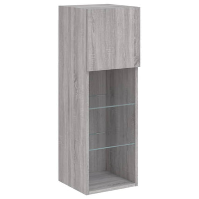 TV-kaappi LED-valoilla harmaa Sonoma 30,5x30x90 cm