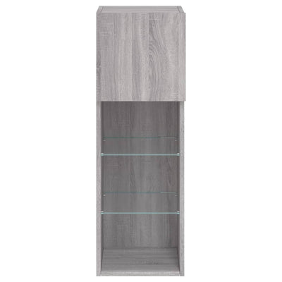 TV-kaappi LED-valoilla harmaa Sonoma 30,5x30x90 cm